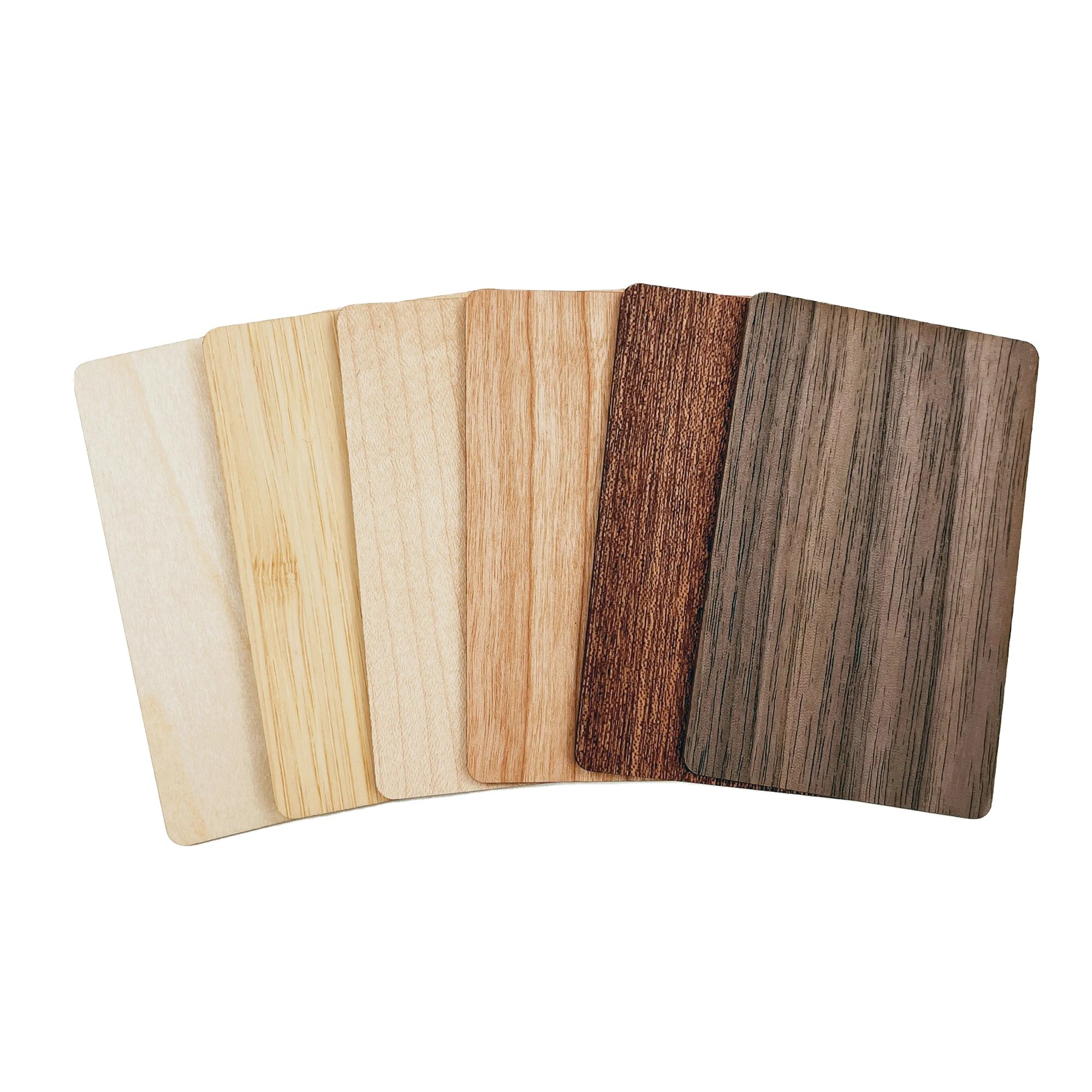 RFID Access Control Key Card Wood Material Texture With Laser Engraving Business Card