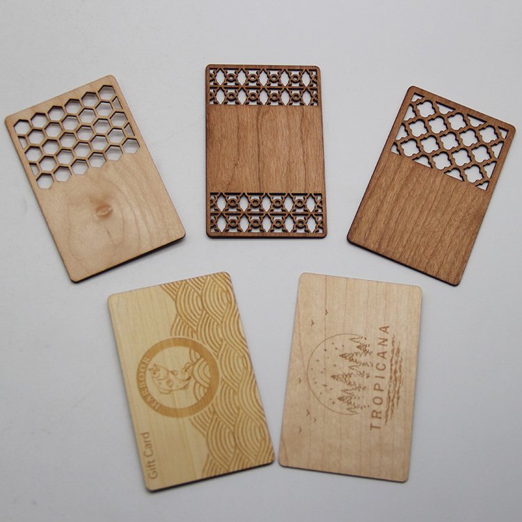 13.56MHz Customized Engraving Wooden Cards Laser Logo Wood Cards