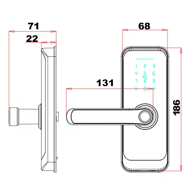 smart door with finger print and keys Bluetooth tt lock tuya smart lock with the voice lock handle for aluminum door