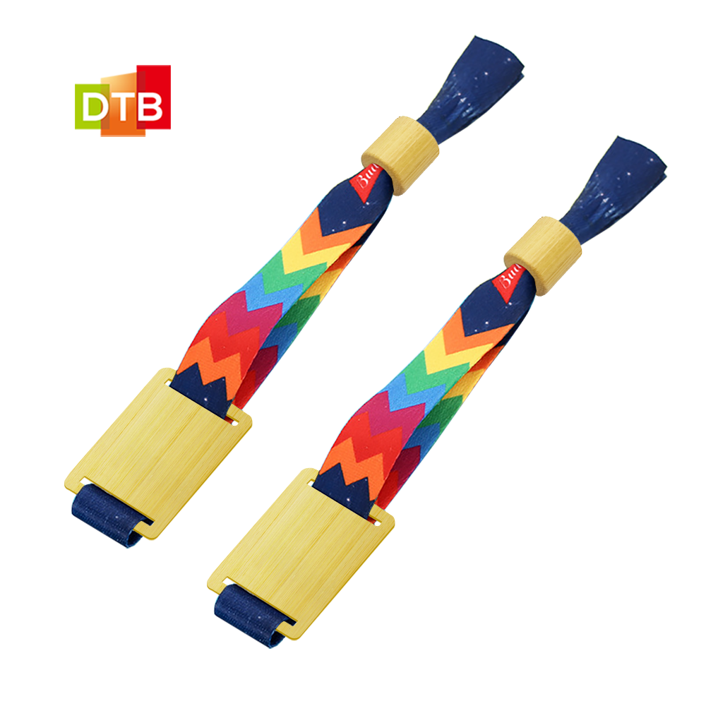 Customized bamboo/wood card RFID wristbands can be accessed to control cashless payment NFC Fabric wristband