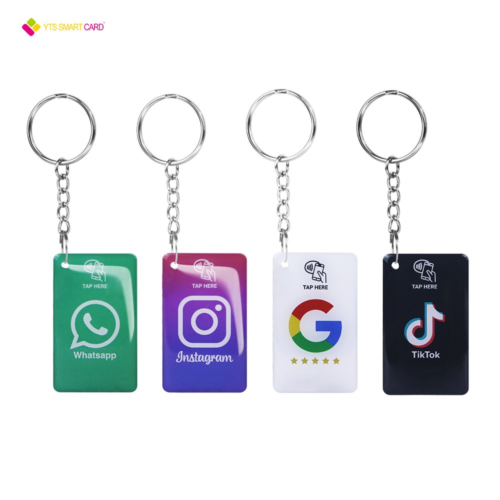 YTS factory price customize Waterproof nfc rfid chip keychain access control rfid epoxy card holder