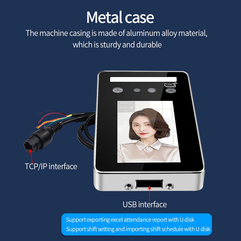 AI01 Waterproof Outdoor Face Recognition Access Control System Web Cloud Time Record Door Control RFID QR Code API SDK integrate