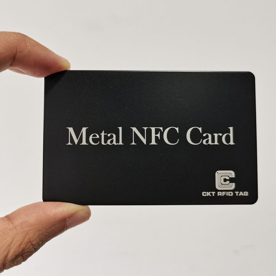 Customized printed NFC membership card VIP black metal NFC card for writing url link