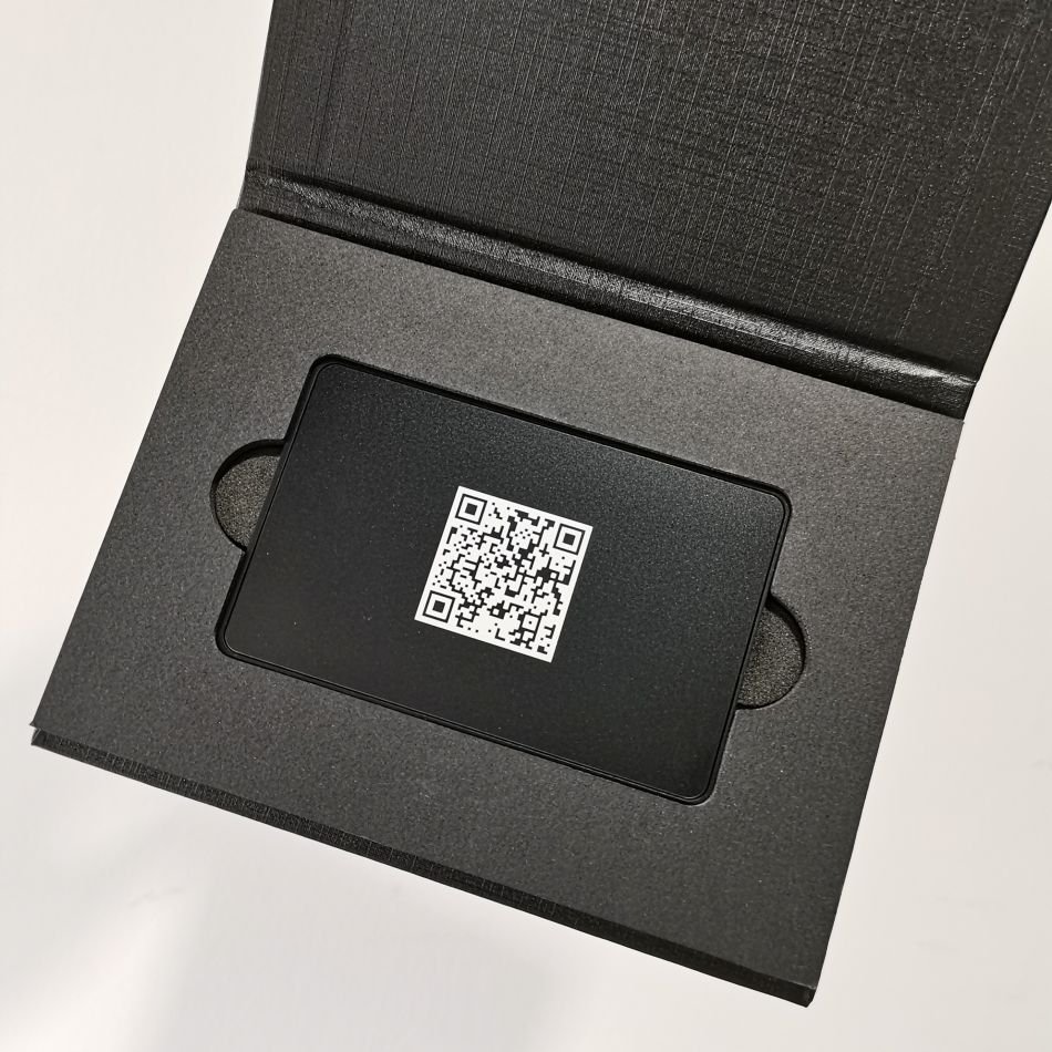 Customized printed NFC membership card VIP black metal NFC card for writing url link