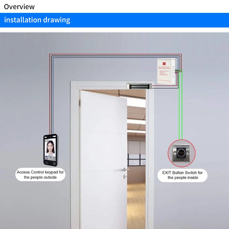 access control systems products kit with 280kg 600LB electric magnetic lock power supply switch