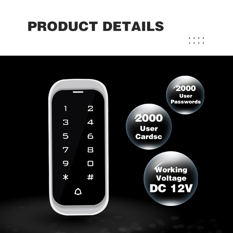 Yoursensor(YS515-W)Modern IP68 Waterproof Touch Metal Access Card Reader 12V Working Voltage Access Keypad