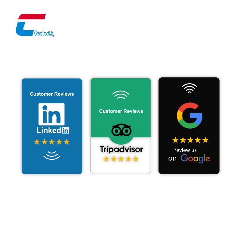 Free Sample Review Us on NFC Card Custom Printing QR Code NFC Google Review Card