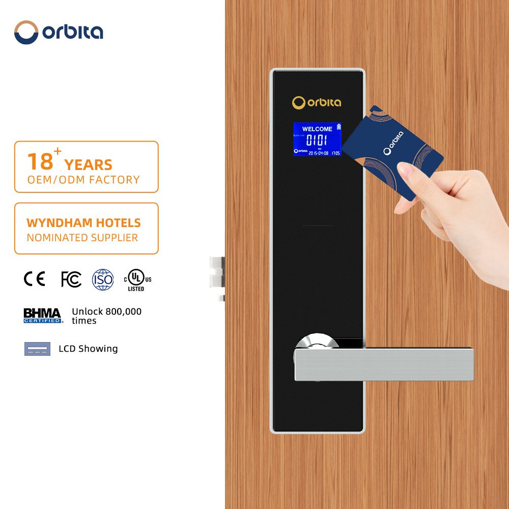 Orbita Cerraduras de Con Tarjeta Touchless Keyless Rfid Access Control Key Card Hotel Door Lock With Management Software System