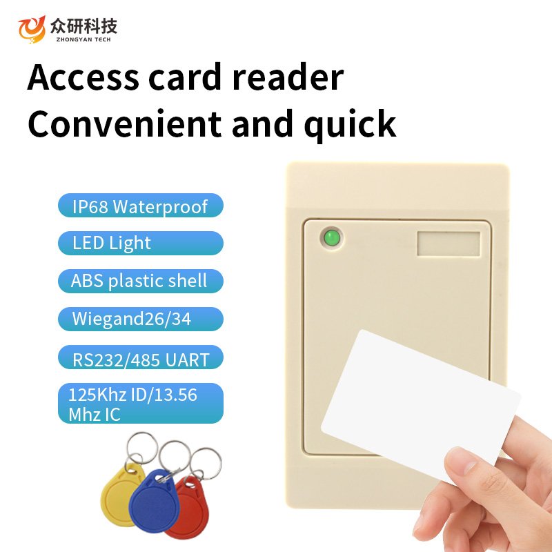 125Khz ID card RFID Contactless Reader RS232 RS485 UART TTL Serial Communication Wall Mount Waterproof Card Reader