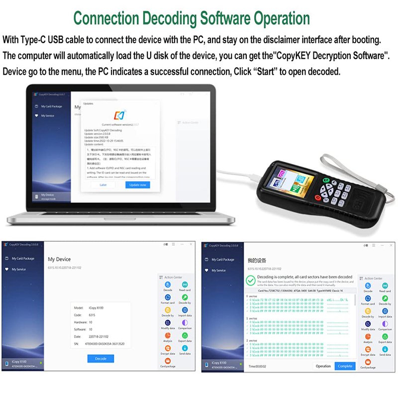 Replicator Smart 13.56MHZ Reader Writer Programmer Handheld 125KHZ Rfid Duplicator Copier Access Control Card Cloner