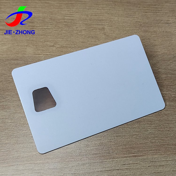 Professional Custom CR80 White Blank PVC Plastic ID Card With Transparent Window