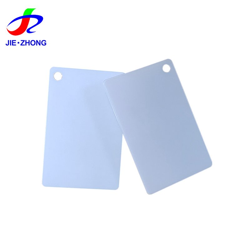 Professional Custom CR80 White Blank PVC Plastic ID Card With Transparent Window