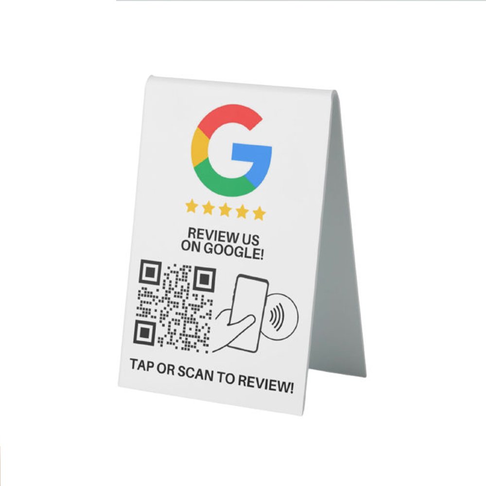Acrylic NFC google review stand table display QR code for google review social media