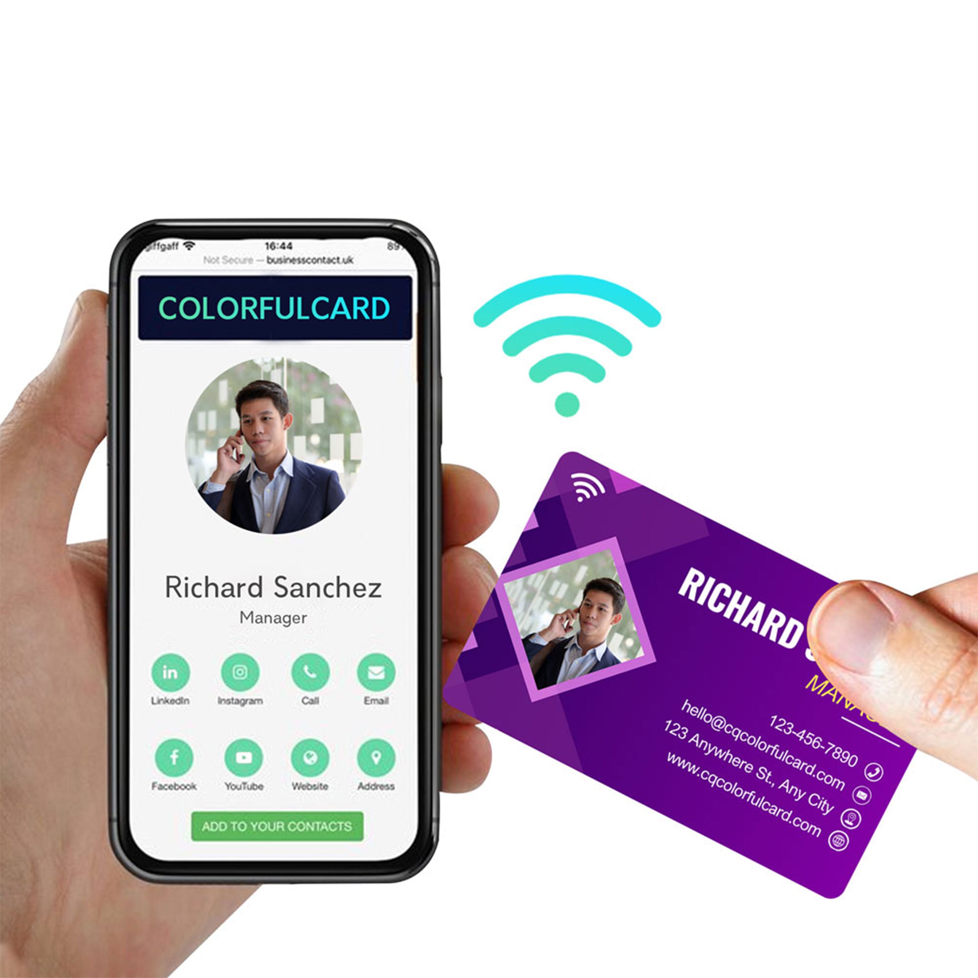 Custom Logo QR Code 13.56mhz Plastic Scan NFC Google Review Business Card
