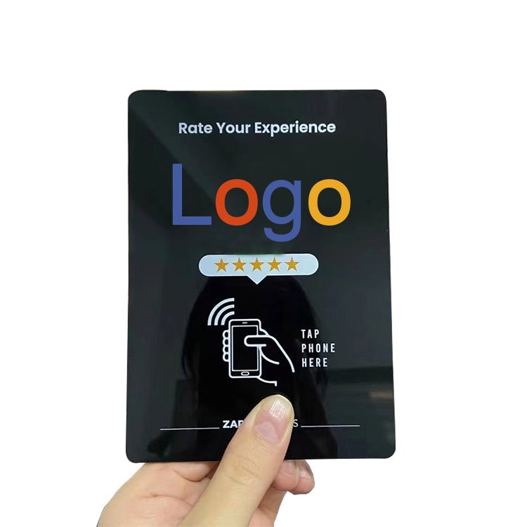 Custom Logo QR Code 13.56mhz Plastic Scan NFC Google Review Business Card
