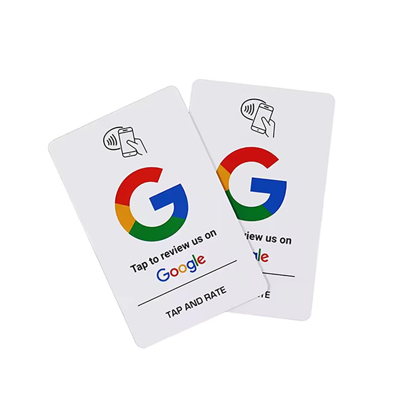 Customized Programmable QR Code tap to review google evaluation cards 13.56Mhz PVC NFC Google Reviews Card for Facebook/Ins