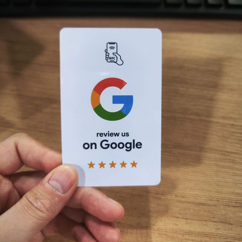 Customized Programmable QR Code tap to review google evaluation cards 13.56Mhz PVC NFC Google Reviews Card for Facebook/Ins