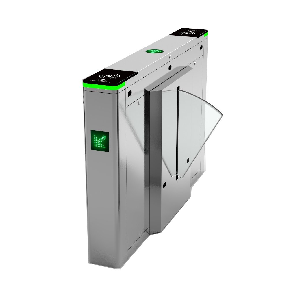 Bosiny New Product Stainless Steel Access Control with RFID Card Reader Turnstile Flap Gate Barrier DC Brush Motor for school