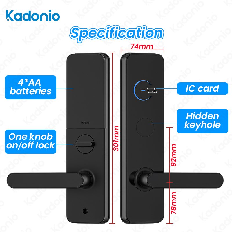 Kadonio Coffre Fort TT Hotel Management Locks, Master Key Card Access Control System, Safety Door Lock Hotel Card Encoder