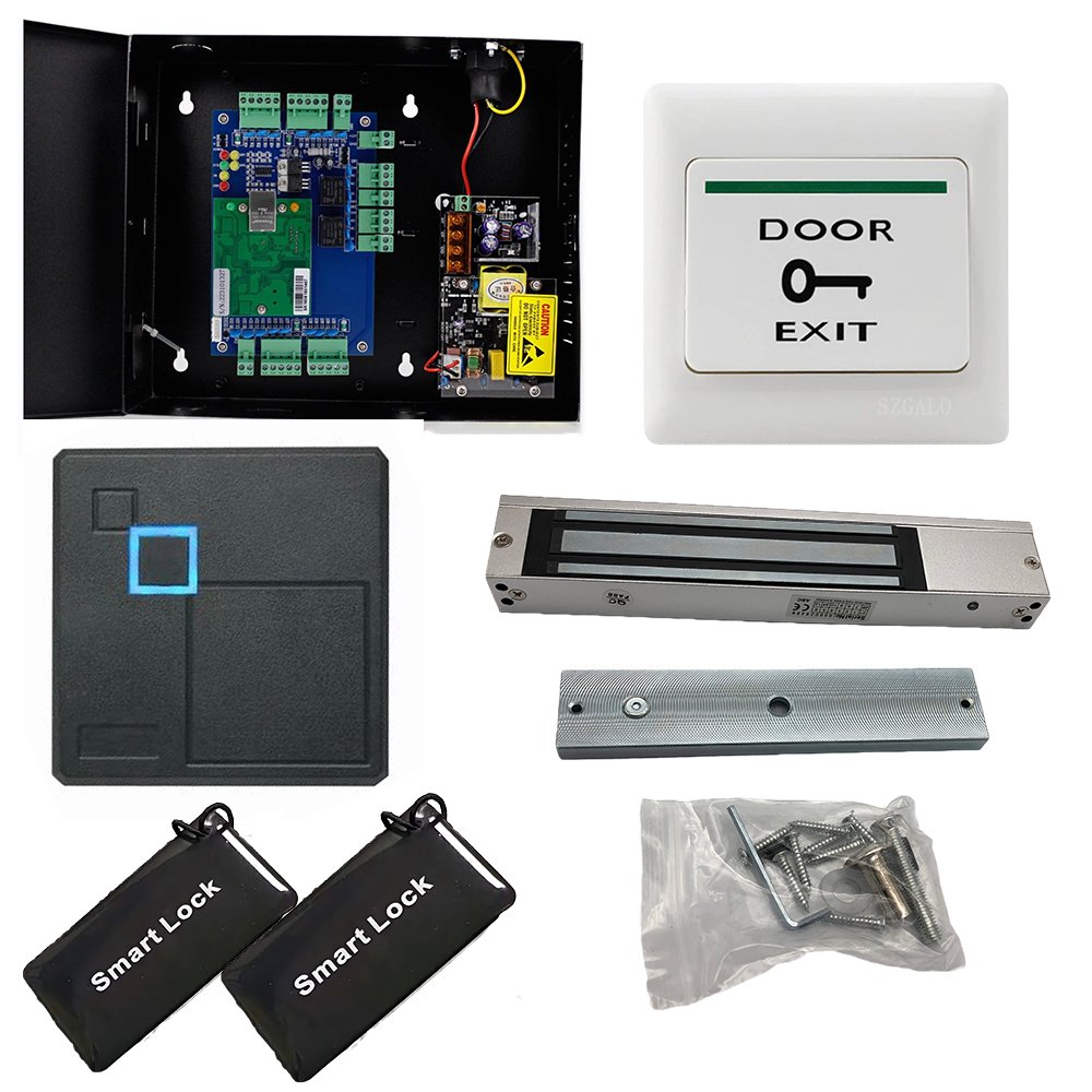 Electric Door TCP/IP Network Four Doors Access Control Board System with 110V Metal Power Supply with RFID