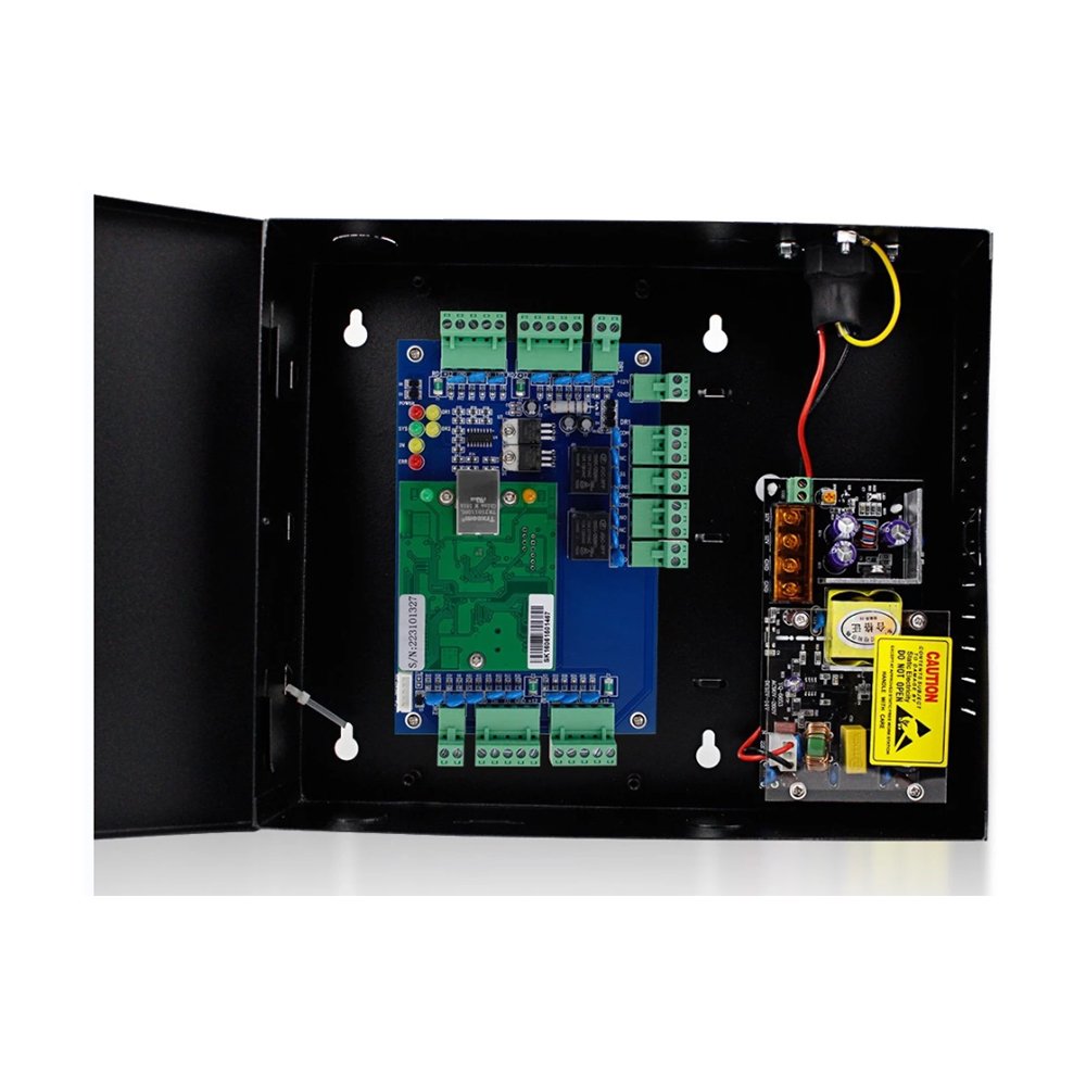 Electric Door TCP/IP Network Four Doors Access Control Board System with 110V Metal Power Supply with RFID