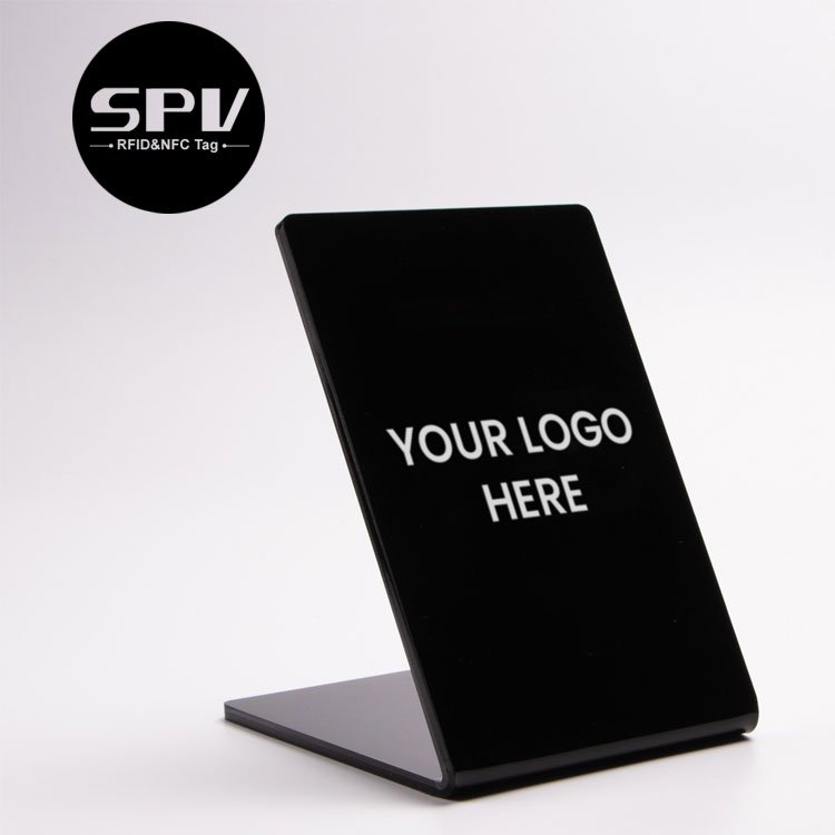 Programmable QR Code Printed RFID Business Card Ntag213 NFC Review Google Stand