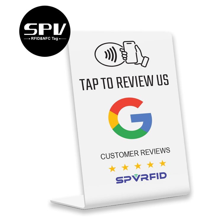 Programmable QR Code Printed RFID Business Card Ntag213 NFC Review Google Stand