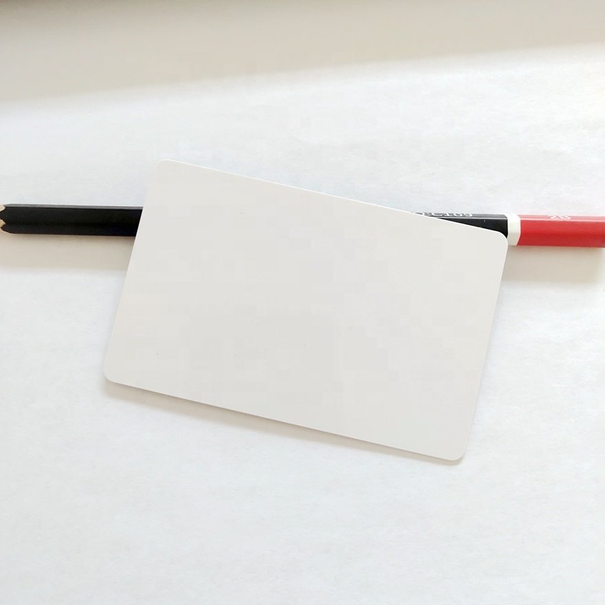 Hot sale standard size White PVC plastic card with film both side yellow white color 0.84mm thickness PVC blank card