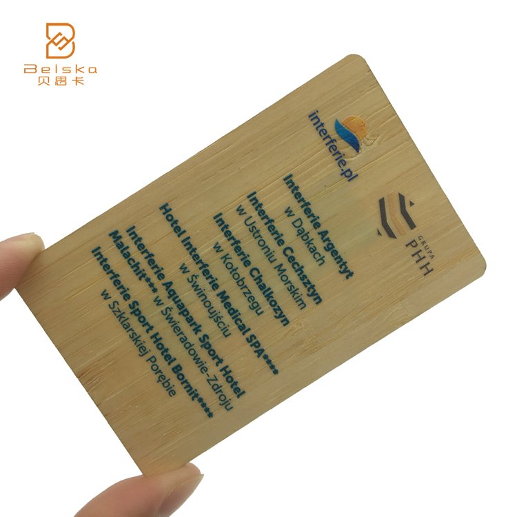 Eco Friendly Wood Bamboo Material Programmable 13.56MHZ Customized Logo Printed Lasered NFC RFID Wooden Cards