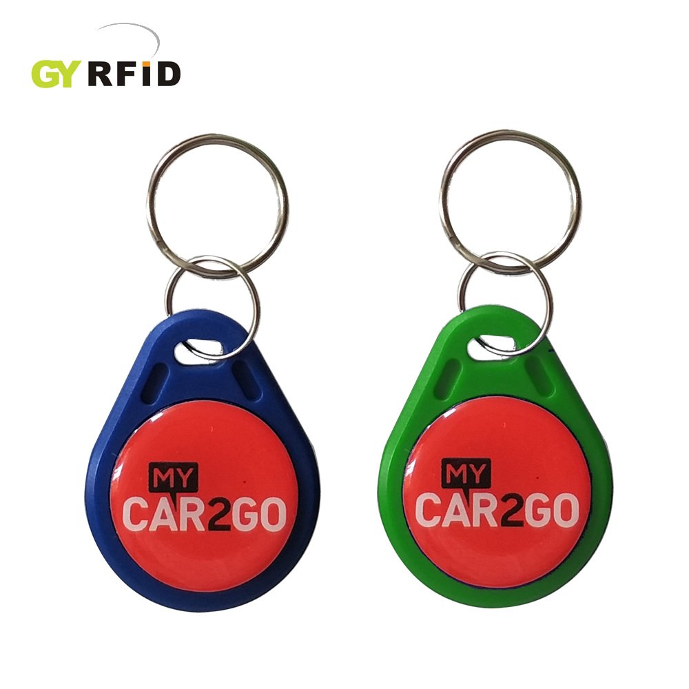 Customizable Programmable ABS Colorful NFC Key fob 13.56MHz RFID keychains tag for door access control