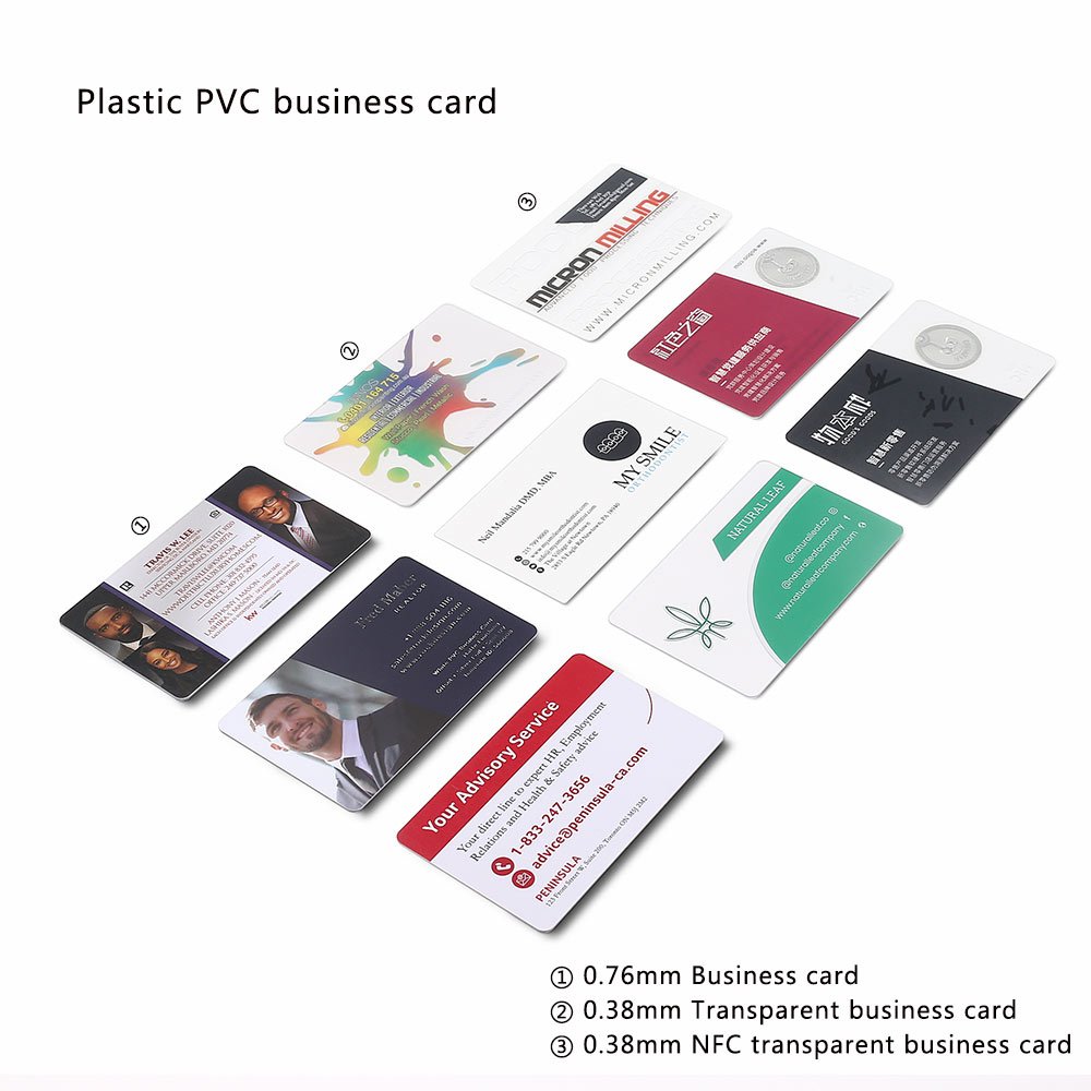 PVC Business cards Custom Plastic Smart Luxury Transparent Business card Printing NFC Embossed Business card