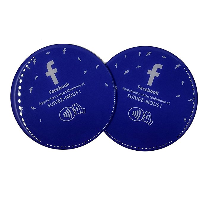 Customized print logo High Quality Nfc Epoxy Round Menu Plate Social media Review NFC badges google Stand Display Card