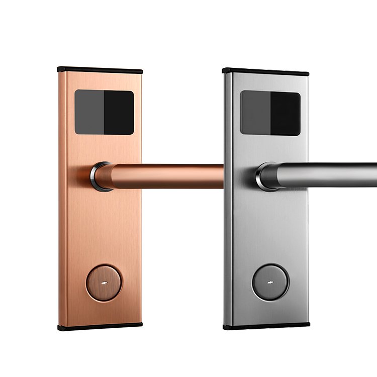 RF Hotel Wooden Door Lock Smart RFID Card Or Mechanical Key Unlock lock