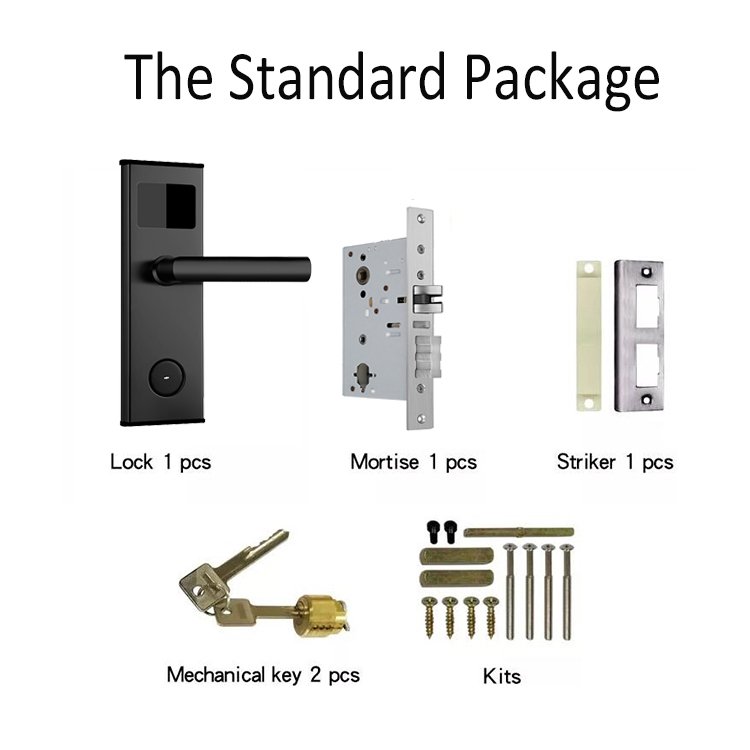 RF Hotel Wooden Door Lock Smart RFID Card Or Mechanical Key Unlock lock