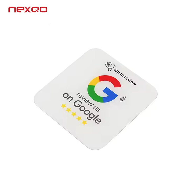 Customizable 100mm Plaque NFC Epoxy Avis Google Review Plate Square Google Plaques Tap NFC Social Media Networks Plates
