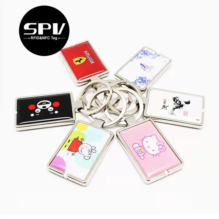Programmable 13.56MHz Ntag213 Crystal Resin NFC Epoxy Key Fob RFID Access Control Keychain Tag