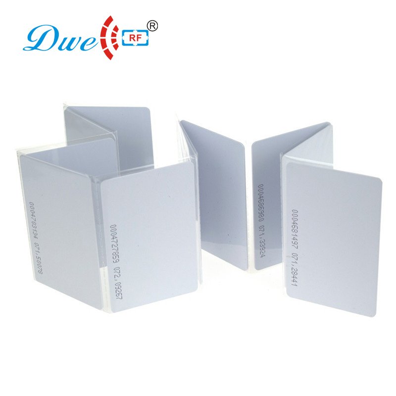 Low cost white glossy PVC 125khz TK4100 access control proximity RFID reader EMID card for gaming identity