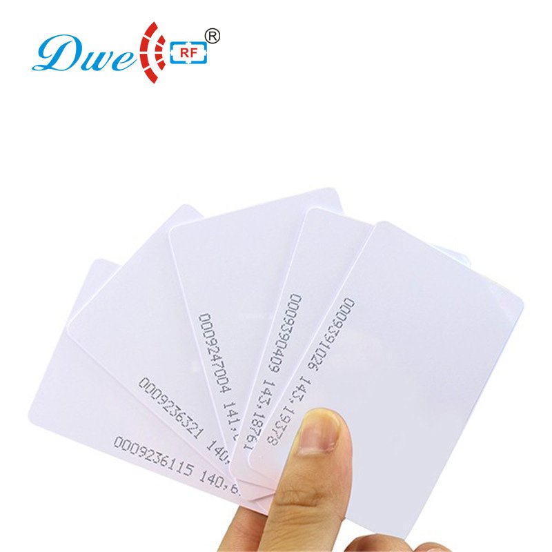 Low cost white glossy PVC 125khz TK4100 access control proximity RFID reader EMID card for gaming identity