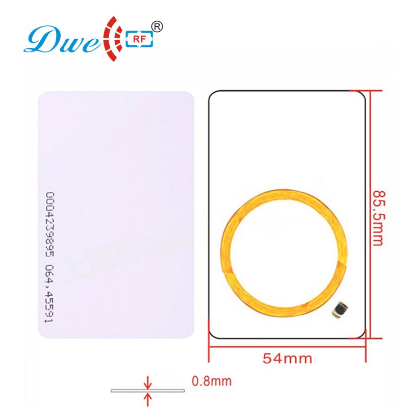 Low cost white glossy PVC 125khz TK4100 access control proximity RFID reader EMID card for gaming identity