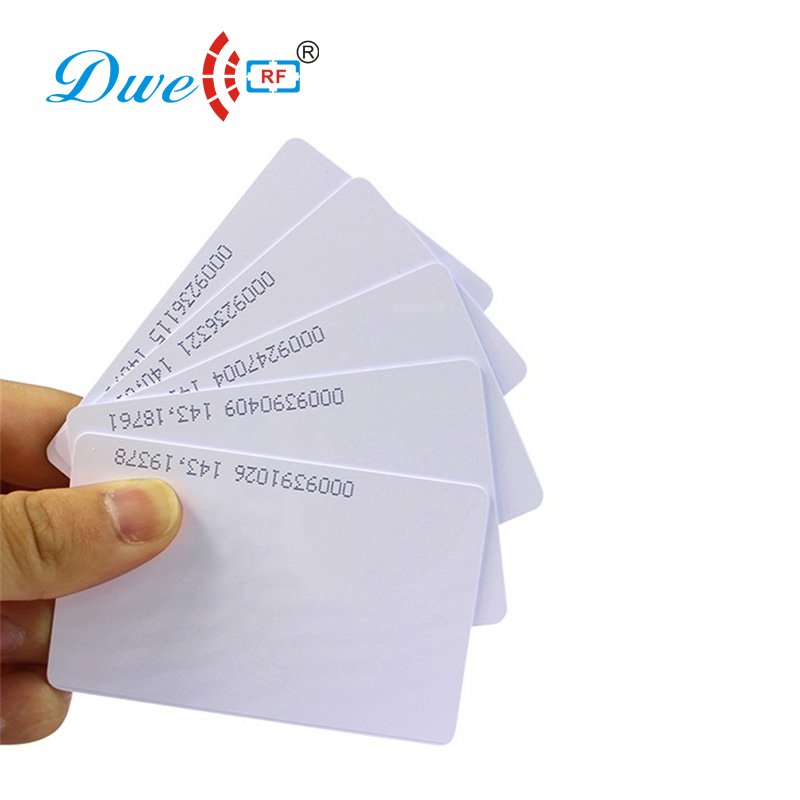 Low cost white glossy PVC 125khz TK4100 access control proximity RFID reader EMID card for gaming identity