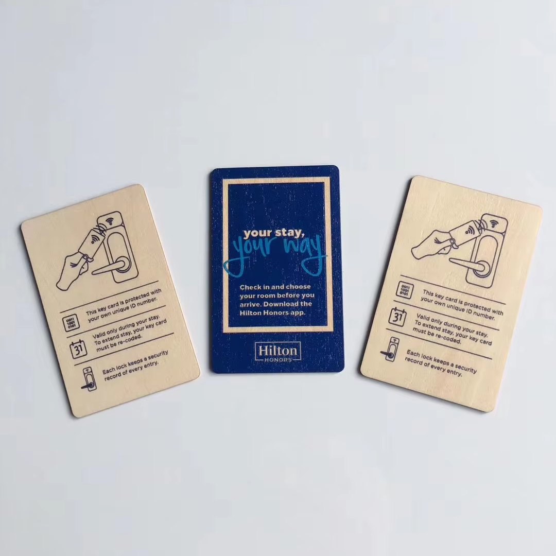 RFID/NFC IC 13.56 Mhz F08 S50 NFC213 215 216 Chip Visit Custom Laser Engraved Wooden Bamboo Key Card Access Control