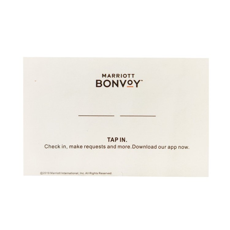 Marriott hotel coated paper card holder 200 275 300 gsm hotel key card holder room card sleeves