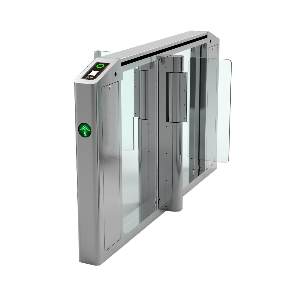 Security Access Control Oblique section Swing Turnstile Barrier Speed Gate with Rfid IC card QR code for Office building
