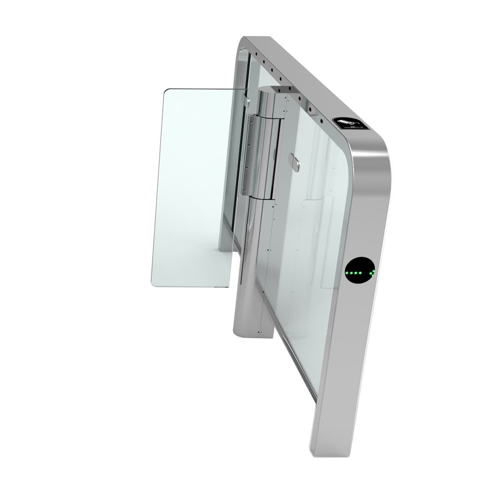 Security Access Control Oblique section Swing Turnstile Barrier Speed Gate with Rfid IC card QR code for Office building