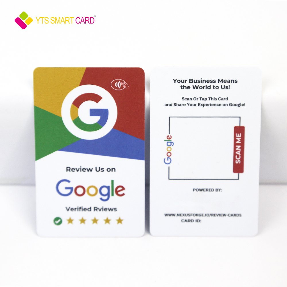 YTS Custom series printing Smart NFC Rfid Google reviews google play gift business access control cards