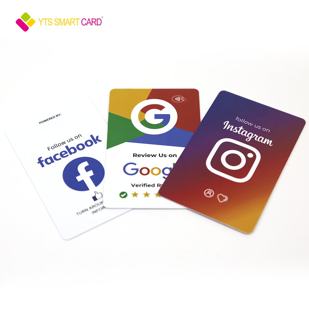 YTS Custom series printing Smart NFC Rfid Google reviews google play gift business access control cards