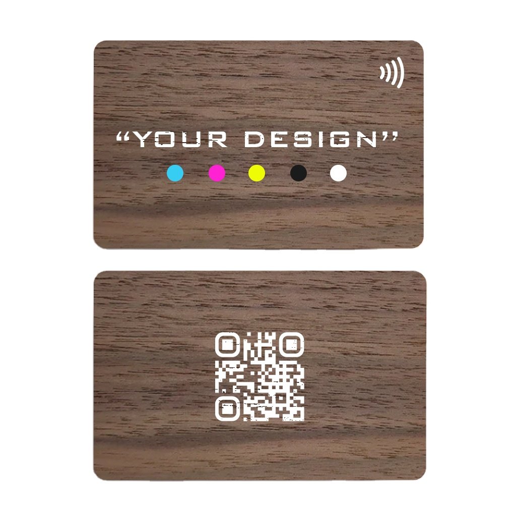 Customizable NFC RFID Wooden Bamboo Access Control Key Card Hotels Waterproof Mini Tag 13.56MHz 125KHz 860-960MHz Made PVC PET