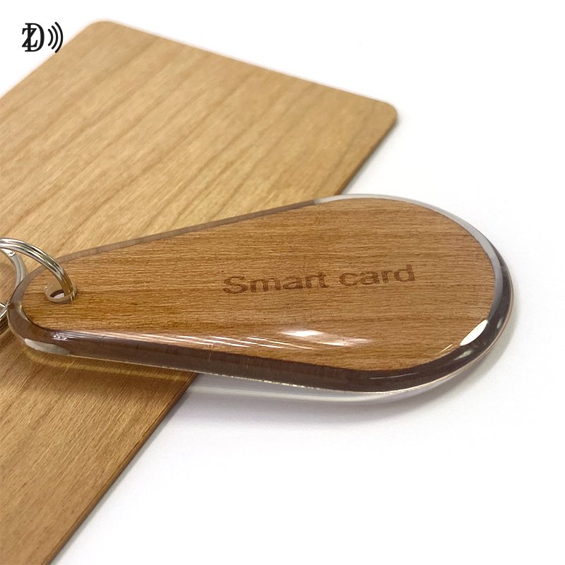 Customized Logo 13.56MHz NTAG 213 RFID Epoxy RFID Access Control Wooden Card