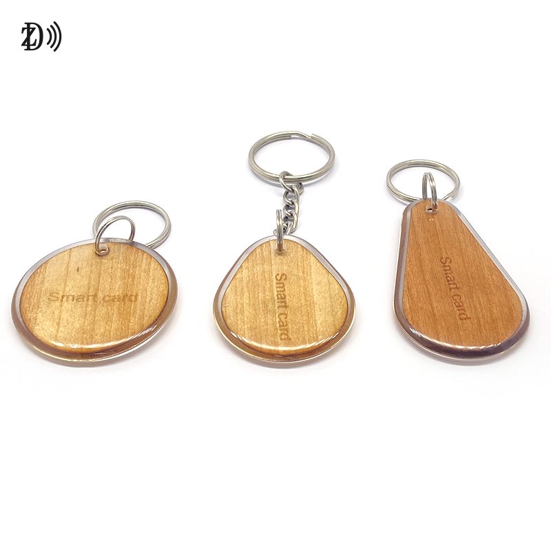 Customized Logo 13.56MHz NTAG 213 RFID Epoxy RFID Access Control Wooden Card