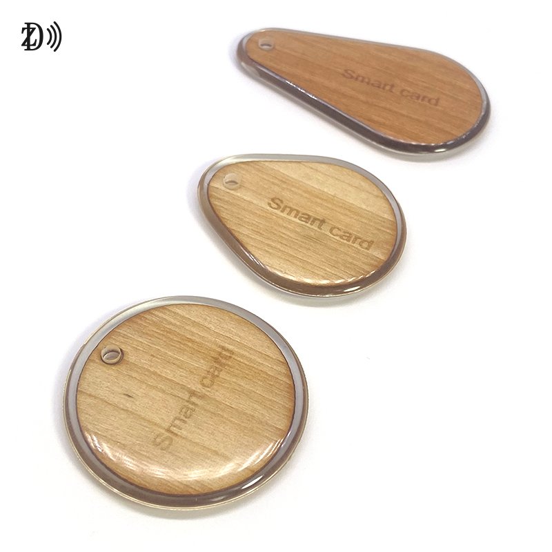 Customized Logo 13.56MHz NTAG 213 RFID Epoxy RFID Access Control Wooden Card